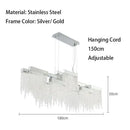 Modern white crystal tassel chandelier dining room hanging lamp