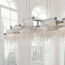 Modern white crystal tassel chandelier dining room hanging lamp