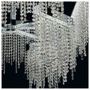 Modern white crystal tassel chandelier dining room hanging lamp