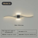 Modern white curved led wall light strip living room sconce