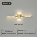 Modern white curved led wall light strip living room sconce
