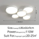 Modern white cylinder led chandelier light for living room