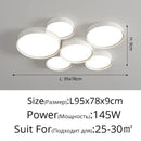Modern white cylinder led chandelier light for living room
