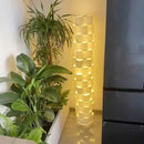 Modern white cylindrical vertical floor lamp for living room
