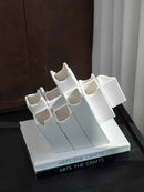 Modern white decorbites geometric ceramic vase living room block splicing
