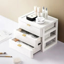 Modern white desktop organizer drawer with gold handles bedroom rack