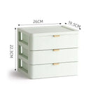 Modern white desktop organizer drawer with gold handles bedroom rack