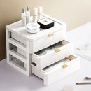 Modern white desktop organizer drawer with gold handles bedroom rack