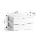 Modern white desktop organizer drawer with gold handles bedroom rack