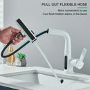 Modern white digital display basin faucet bathroom pull out shower head