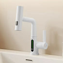 Modern white digital display basin faucet bathroom showerhead