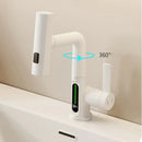 Modern white digital display basin faucet bathroom showerhead