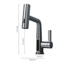 Modern white digital display brass basin faucet for bathroom