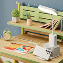 Modern white dimmable led desk lamp with pen holder for bedroom