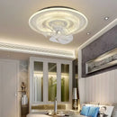 Modern white dimmable led fan ceiling lamp for bedroom