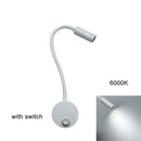 Modern white dimmable led wall sconce reading light – bedroom