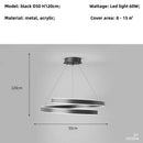 Modern white dimmable metal acrylic pendant ring light dining room