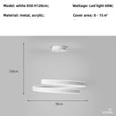 Modern white dimmable metal acrylic pendant ring light dining room