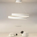 Modern white dimmable metal acrylic pendant ring light dining room