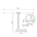 Modern white dual arm led desk lamp with pen holder bedroom light