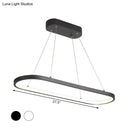 DecorBites™ Modern LED Restaurant Ceiling Fixture with Ellipse Metal Shade in Black/White, Warm/White Light