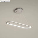 DecorBites™ Modern LED Restaurant Ceiling Fixture with Ellipse Metal Shade in Black/White, Warm/White Light