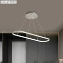 DecorBites™ Modern LED Restaurant Ceiling Fixture with Ellipse Metal Shade in Black/White, Warm/White Light