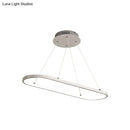DecorBites™ Modern LED Restaurant Ceiling Fixture with Ellipse Metal Shade in Black/White, Warm/White Light