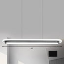 Modern white elliptical island led suspension lamp for dining room