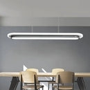 Modern white elliptical island led suspension lamp for dining room