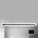 Modern white elliptical island led suspension lamp for dining room