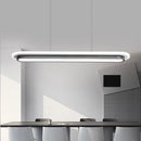 Modern white elliptical island led suspension lamp for dining room