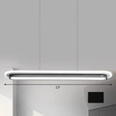 Modern white elliptical island led suspension lamp for dining room