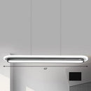 Modern white elliptical island led suspension lamp for dining room