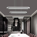 Modern white elliptical island led suspension lamp for dining room