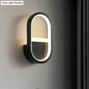 Modern white elliptical led wall lamp bedroom sconce