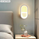 Modern white elliptical led wall lamp bedroom sconce