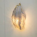Modern white feather metal wall sconce bedroom lighting