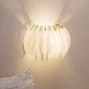 Modern white feather metal wall sconce bedroom lighting