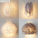 Modern white feather wall sconce – bedroom single bulb light