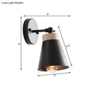 Modern white finish bedside sconce with wood accent bedroom wall lamp
