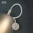 Modern white flexible led wall spot light bedroom reading lamp
