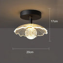 Modern white flower led ceiling lamp bedroom crystal decor