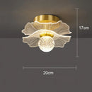 Modern white flower led ceiling lamp bedroom crystal decor