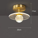 Modern white flower led ceiling lamp bedroom crystal decor