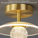 Modern white flower led ceiling lamp bedroom crystal decor