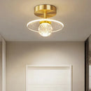 Modern white flower led ceiling lamp bedroom crystal decor
