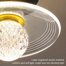 Modern white flower led ceiling lamp bedroom crystal decor