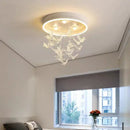 Modern white flying bird ceiling light for kids bedroom