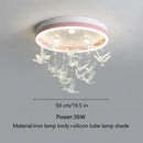 Modern white flying bird ceiling light for kids bedroom